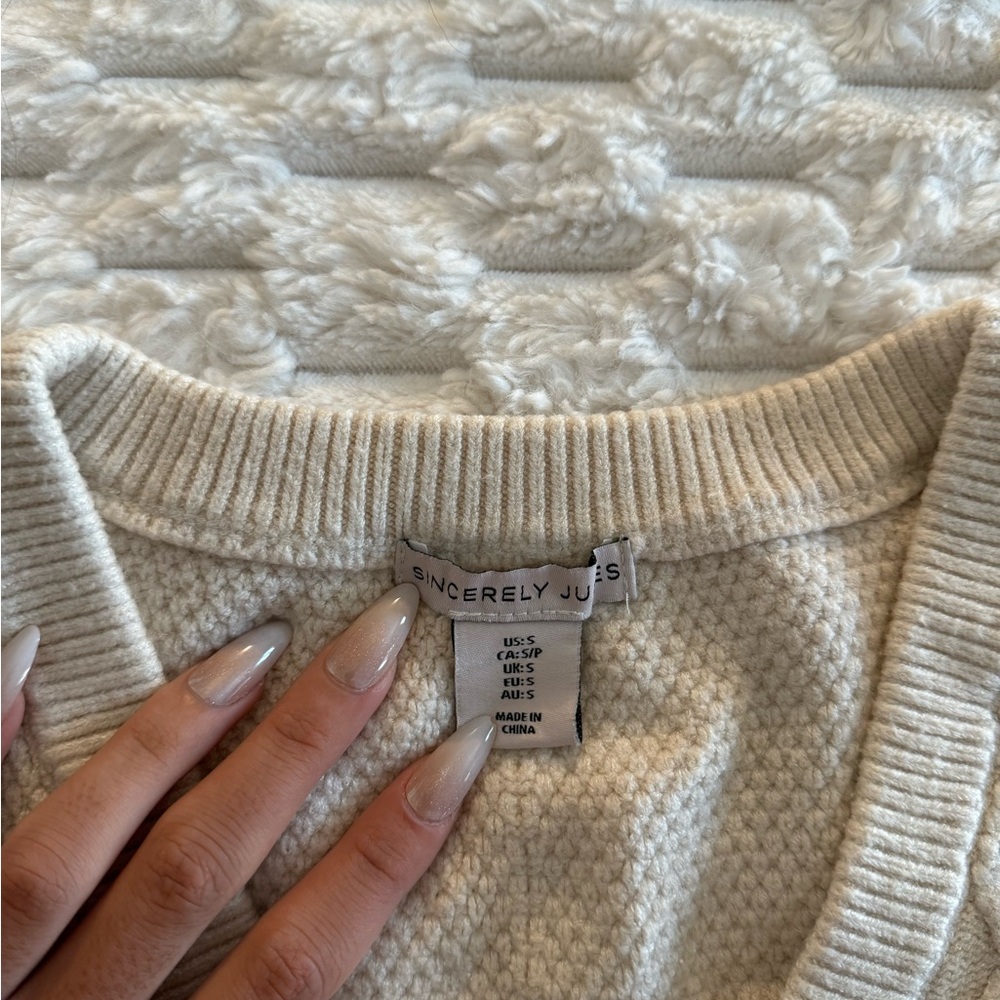 Sincerely Jules Textured Cream Sweater Vest